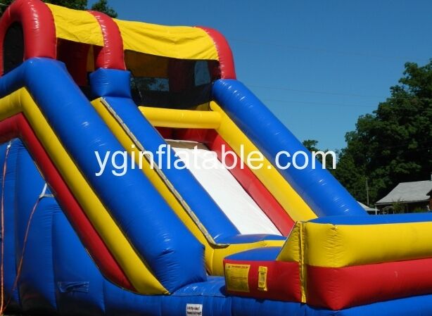 Do not set up inflatable slides when windy Do not set up inflatable slides when windy